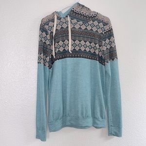 Double hooded pullover sweater, size L
